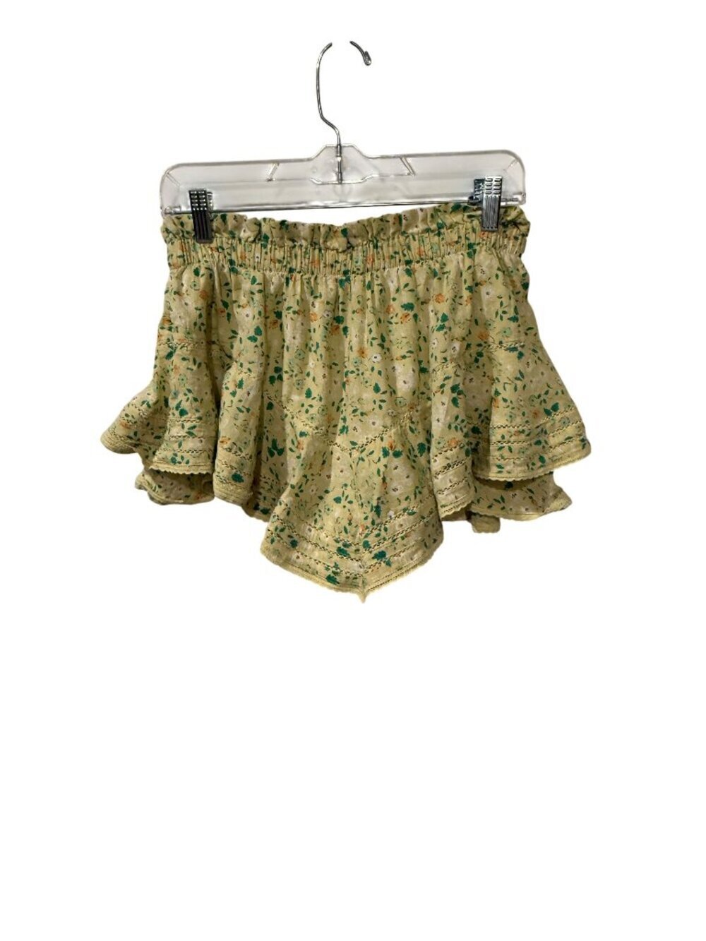 Aerie Rock n Ruffle Yellow Skort Womens Size S Elastic Waist Lightweight